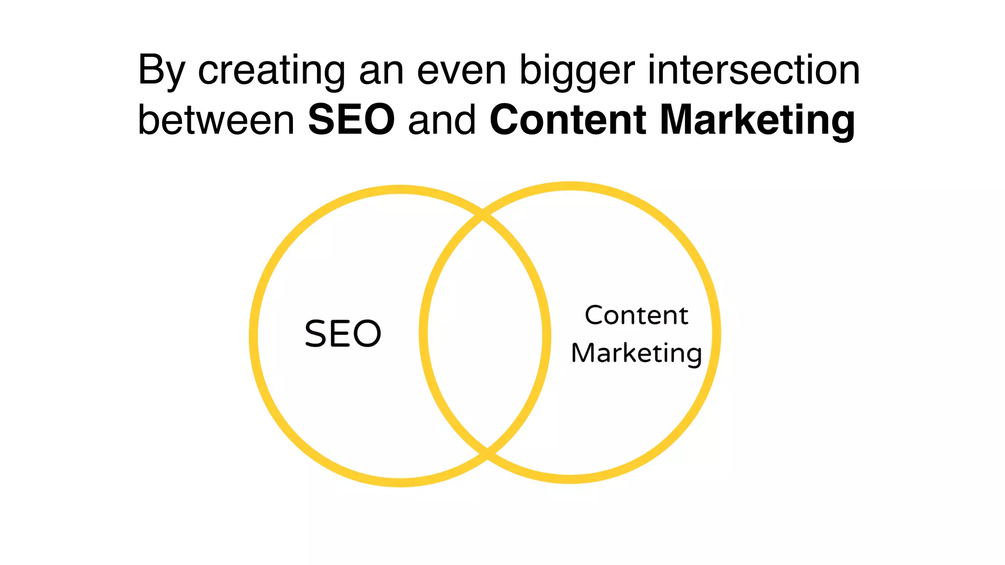 By creating an even bigger intersection
between SEO and Content Marketing
 