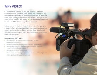 WHY VIDEO?
It’s probably no surprise to you that video is a preferred
content medium. Just look back at how you spent your...