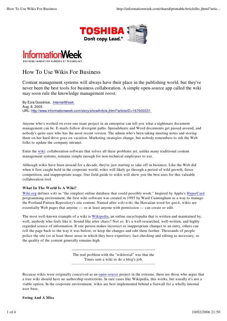 how to use wikis for business business wiki