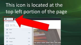This icon is located at the
top left portion of the page
 