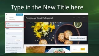 Type in the New Title here
 