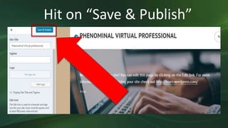 Hit on “Save & Publish”
 
