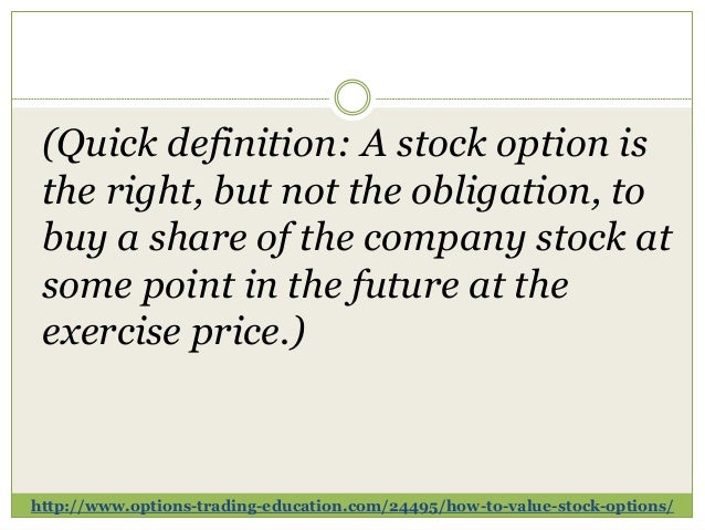 Exercising stock options definition