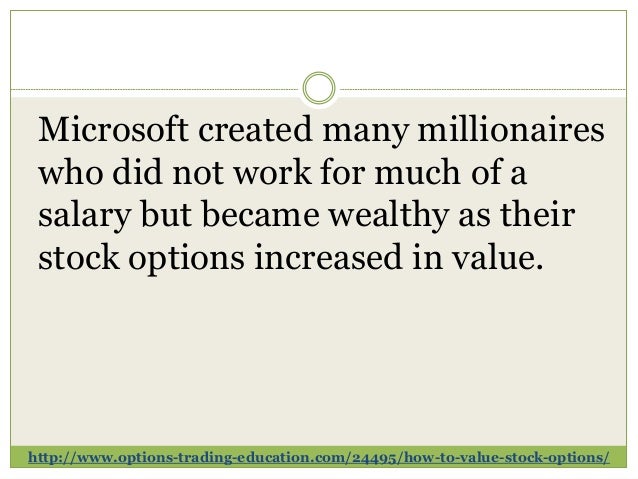 How to value stock options for an estate