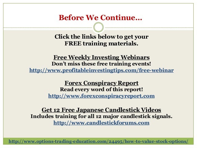 How to value stock options for an estate