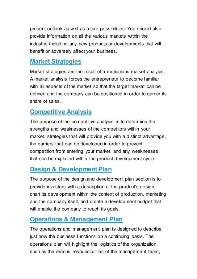 competition section of business plan
