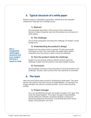 White Paper Introduction How to write a good white paper | PDF