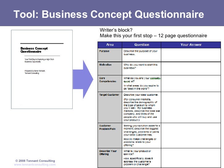 business consulting questionnaire