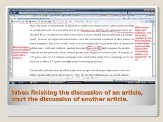 When finishing the discussion of an article, start the discussion of another article. 
