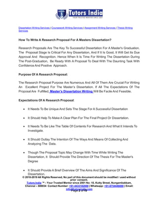 A Guide to Write a Research Proposal for Masters ...