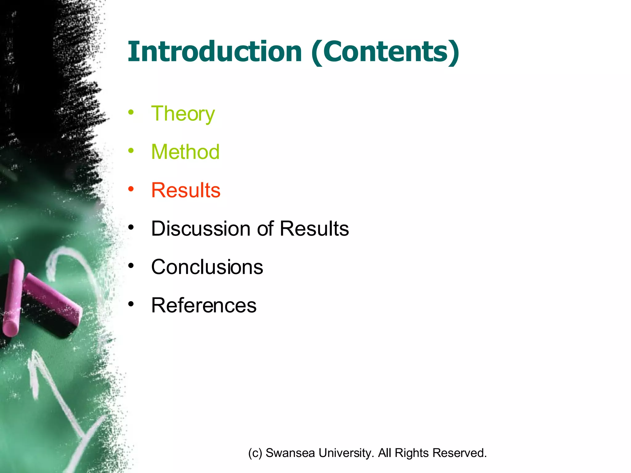 Introduction (Contents) Theory Method Results Discussion of Results Conclusions References 