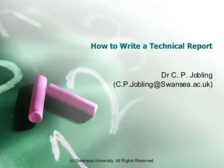 How To Write A Technical Report