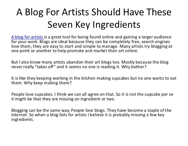 How To Write An Artist Blog