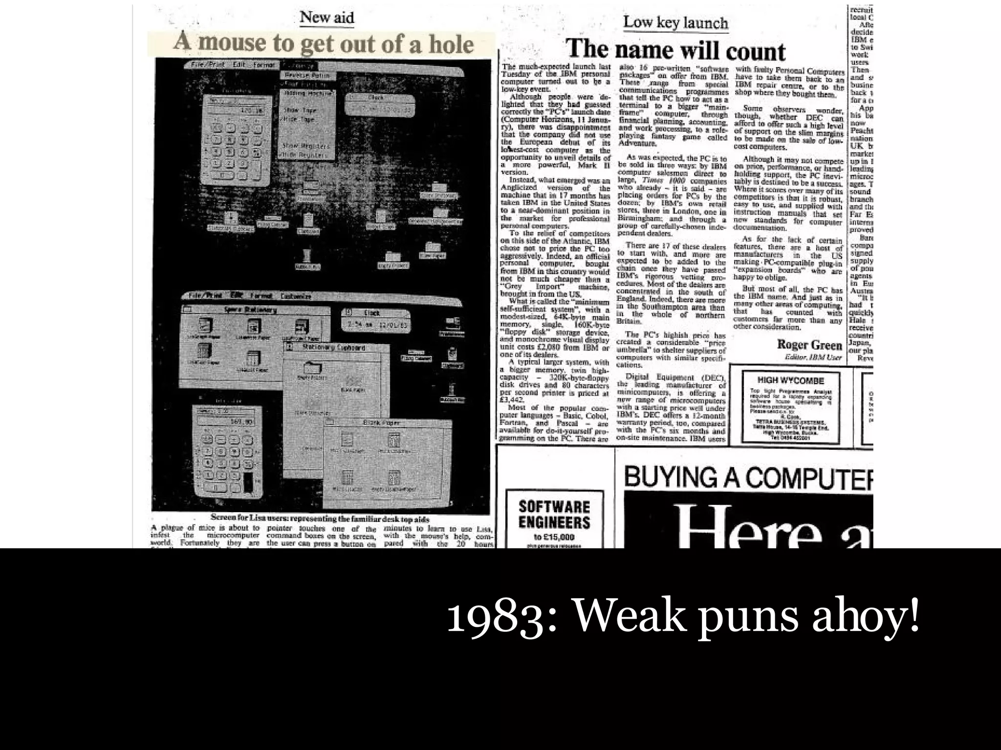 1983: Weak puns ahoy! 