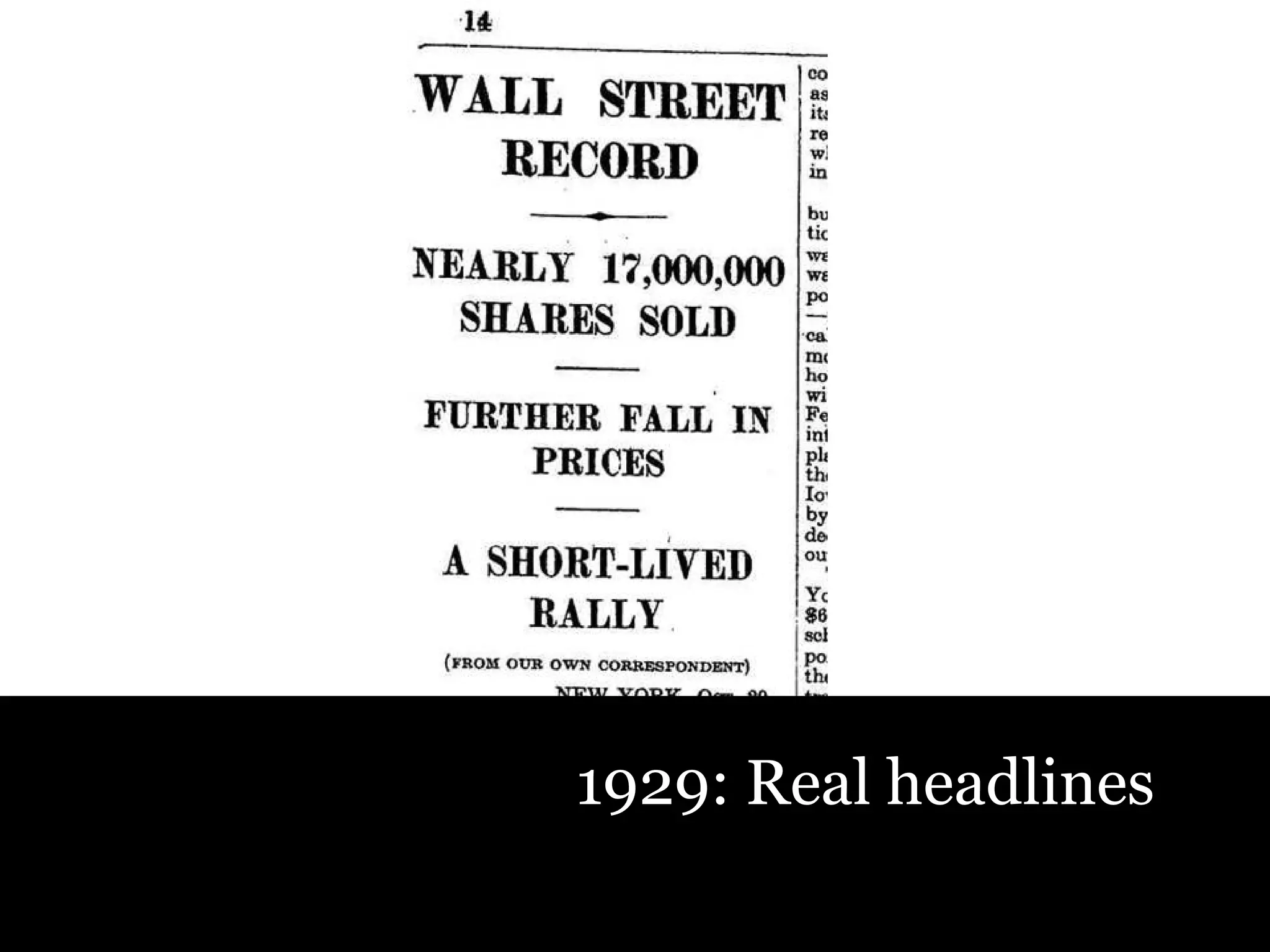 1929: Real headlines  