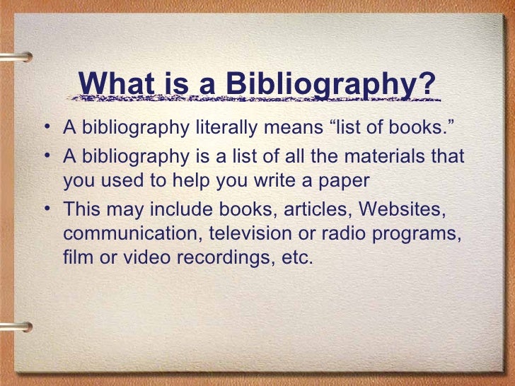 To write a bibliography on website