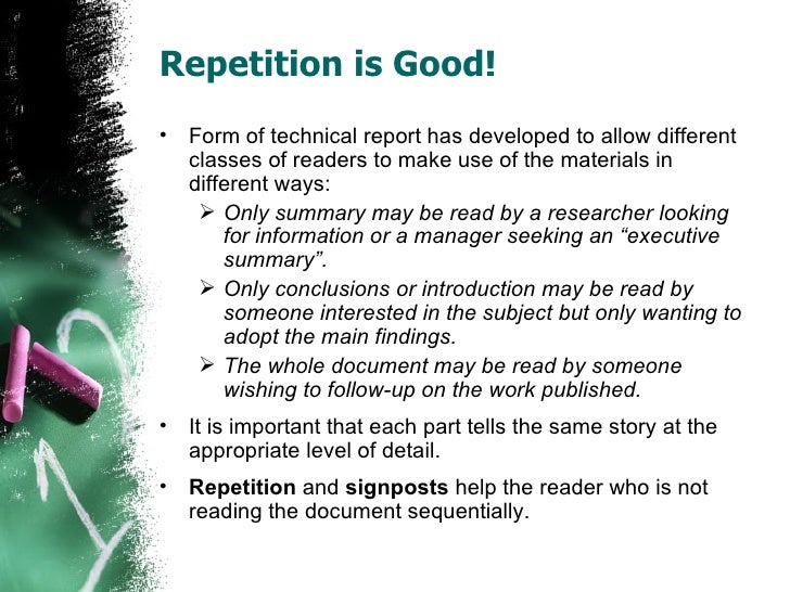 Writing up results for dissertation