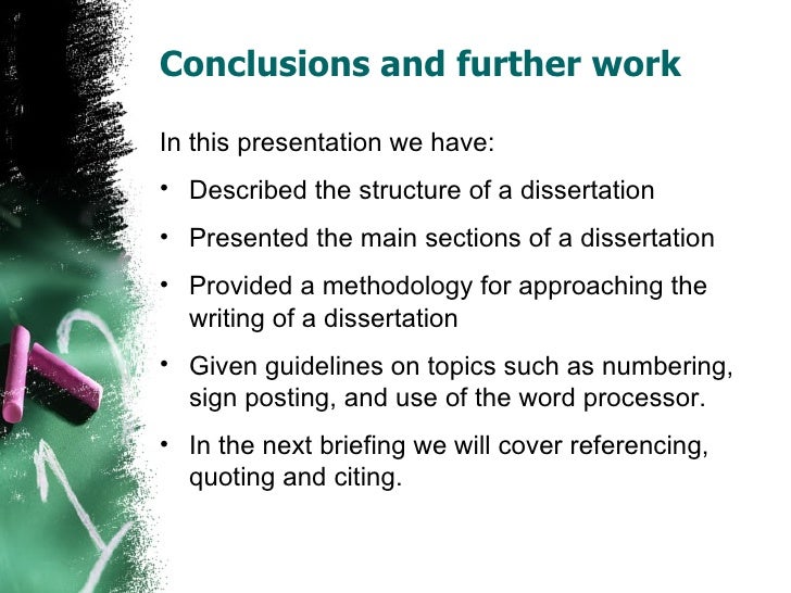 Thesis structure future work