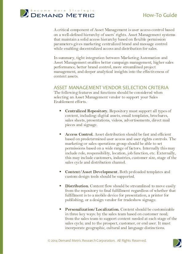 optimizing asset management for sales success how to guide asset management templates