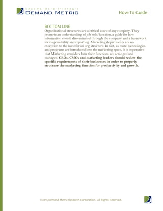 How to guide - selecting an organizational structure for marketing | PDF