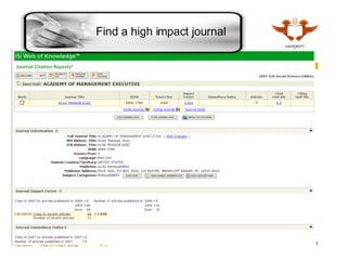 Find a high impact journal 
