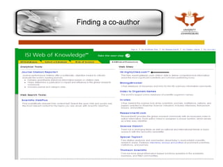 Finding a co-author 