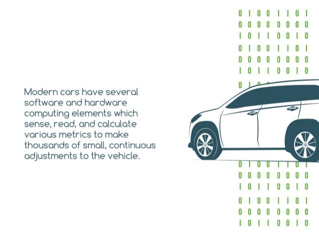 Modern cars have several software and
hardware computing elements which sense,
read, and calculate various metrics to make...