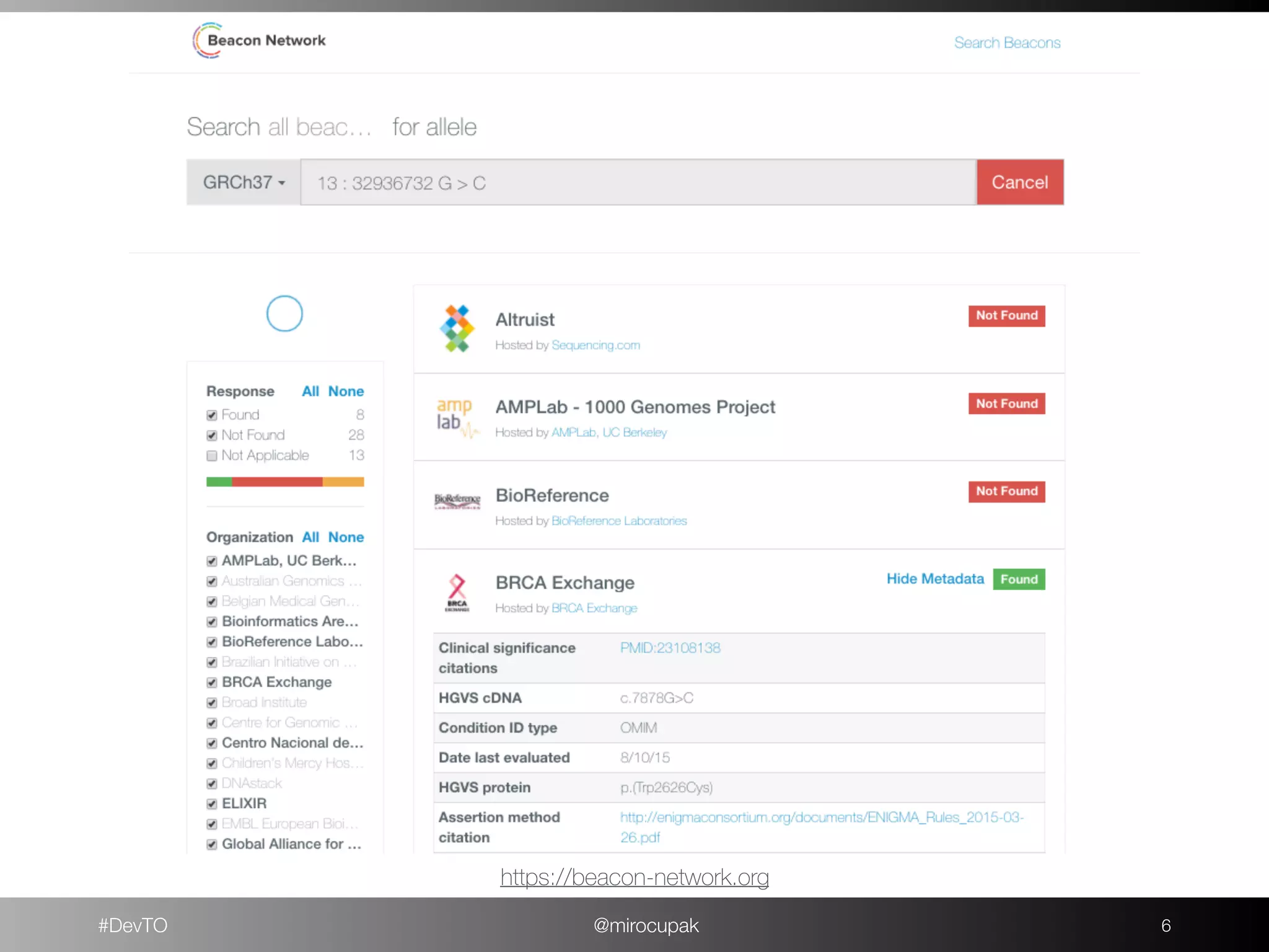 #DevTO @mirocupak !6
https://beacon-network.org
 