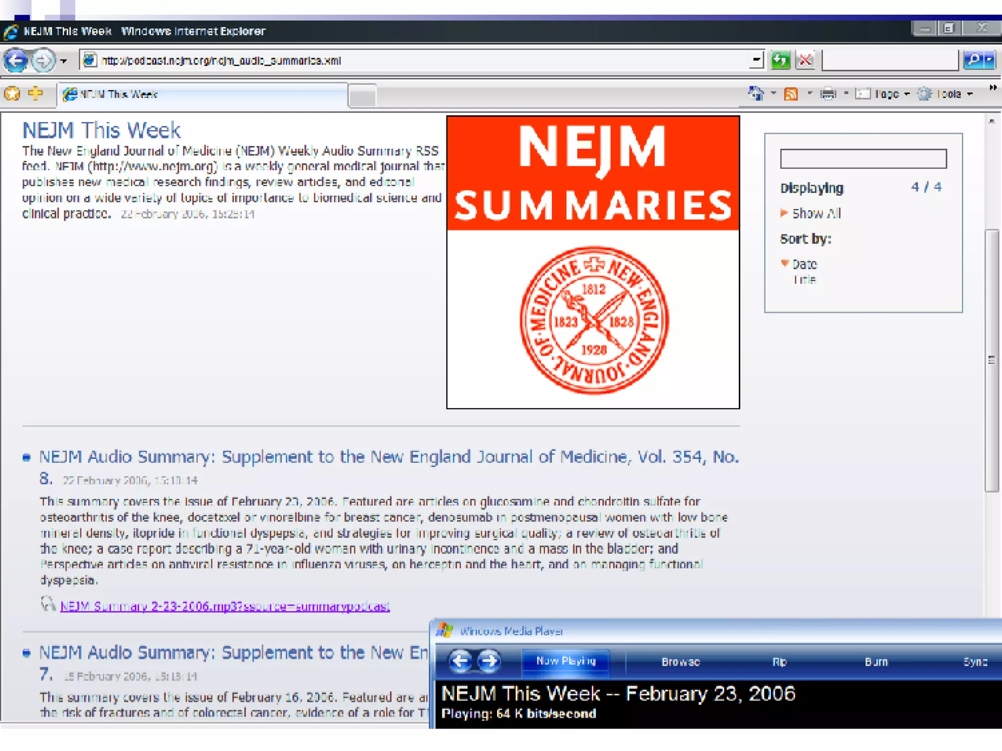 Post-textual web  Podcasts, vodcasts New England Journal of Medicine MEDLINE/PubMed indexing Trend is toward integration; ‘mash ups’  Web 2.0 & medicine, Giustini – April 2007 