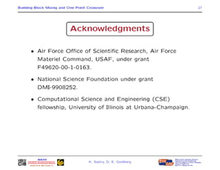 How Well Does A Single-Point Crossover Mix Building Blocks with Tight Linkage?
