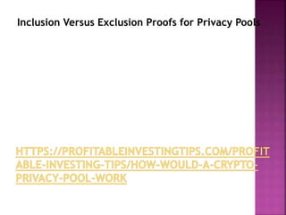 Inclusion Versus Exclusion Proofs for Privacy Pools
 
