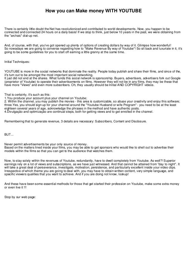 How To Earn Cash With Youtube - 