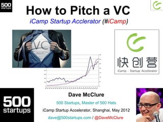 How to Pitch a VC
iCamp Startup Acclerator (#iCamp)




                 Dave McClure
           500 Startups, Master of 500 Hats
    iCamp Startup Accelerator, Shanghai, May 2012
      dave@500startups.com / @DaveMcClure
 