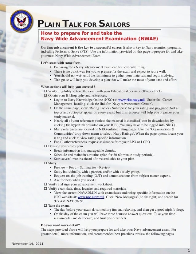 How 2 Prepare 4 Navywide Advancement Exam
