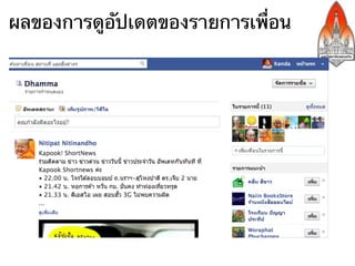 ผลของการดูอัปเดตของรายการเพื่อน
 