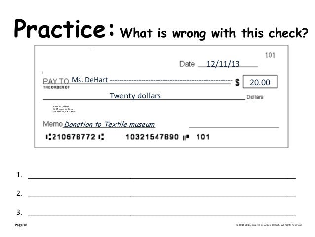 Check writing online practice
