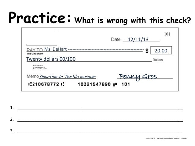 How to write a check for