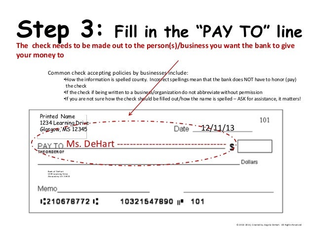 filled out check