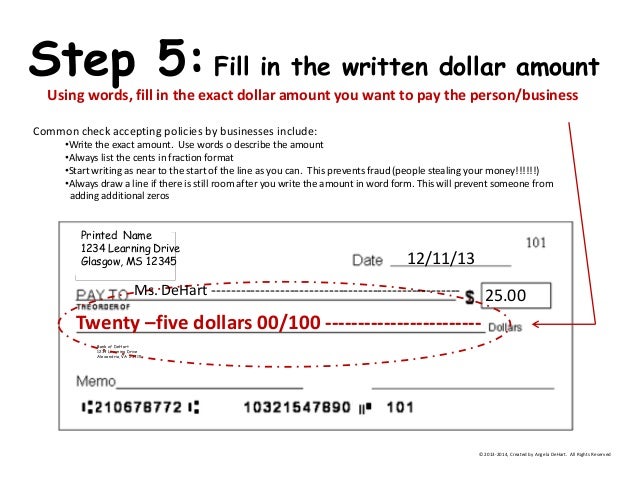 How To Write A Twenty Five Dollar Check