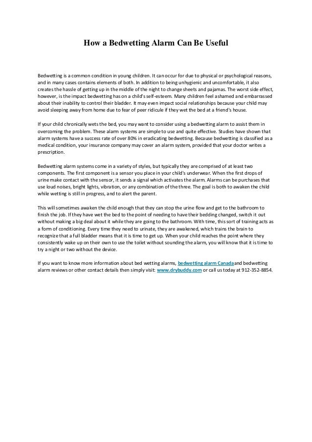 How A Bedwetting Alarm Can Be Useful