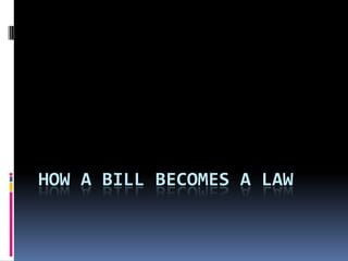 How a bill becomes a law 