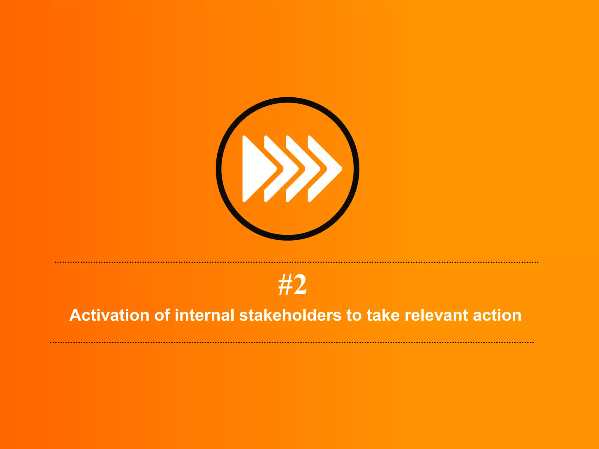 #2
Activation of internal stakeholders to take relevant action
 