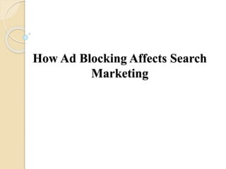 How Ad Blocking Affects Search
Marketing
 
