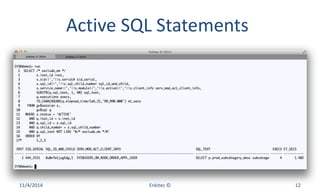 Active SQL Statements
11/4/2014 Enkitec © 12
 