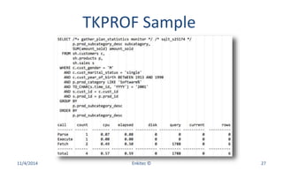 TKPROF Sample
11/4/2014 Enkitec © 27
 