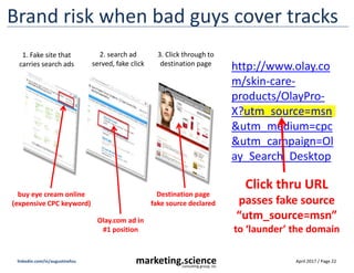 April 2017 / Page 22marketing.scienceconsulting group, inc.
linkedin.com/in/augustinefou
Dr. Augustine Fou – Independent Ad Fraud Researcher
2013
2014
Follow me on LinkedIn (click) and on Twitter
@acfou (click)
Further reading:
http://www.slideshare.net/augustinefou/presentations
https://www.linkedin.com/today/author/augustinefou
2016
2015
 