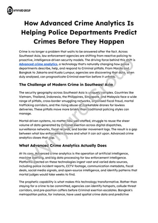 How Advanced Crime Analytics is Revolutionizing Predictive Policing in ...