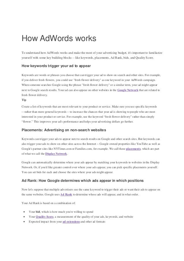 How ad words works
