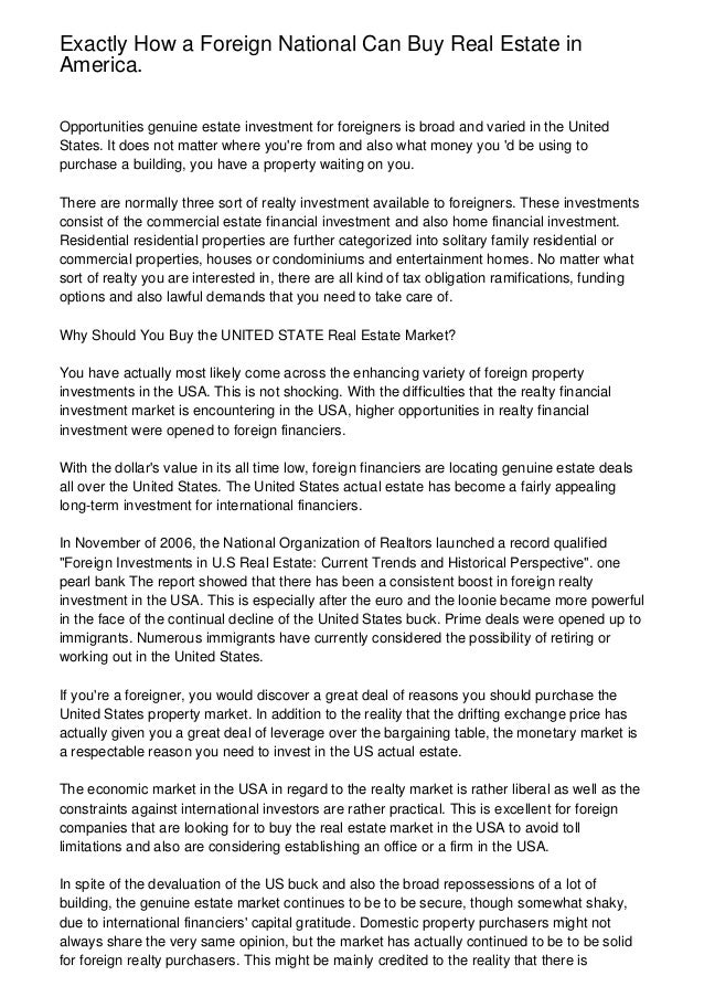 how to buy foreign property