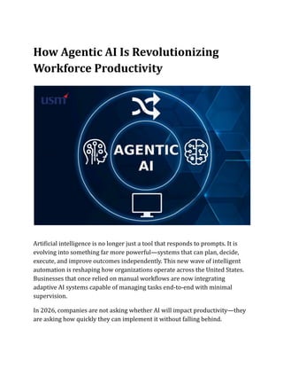How Agentic AI Is Revolutionizing Workforce Productivity | PDF